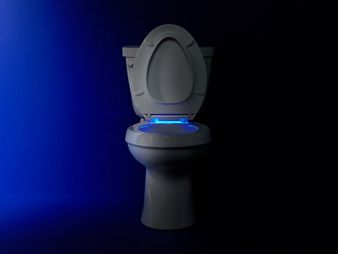 LED LIGHTED Kohler 75796-0 Cachet Nightlight Quiet-Close Elongated Toilet Seat 